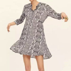 NWT Zara Snakeskin Mini Shirt Dress with Pockets L